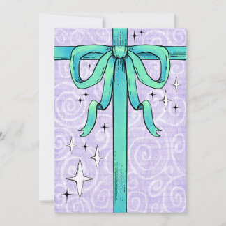 Cartes Pour Fêtes Annuelles Le Présent (Vert & Violet)