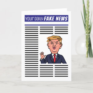 Cartes Pour Fêtes Annuelles Le président Donald Trump Fake News Drôle Cartoon