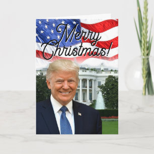 Cartes Pour Fêtes Annuelles Le président Donald Trump Joyeux Noël patriotique