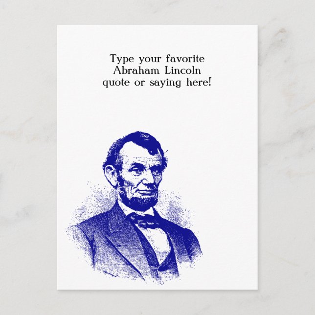 Cartes Pour Fêtes Annuelles Le président et vous d'Abraham Lincoln (Devant)