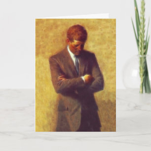 Cartes Pour Fêtes Annuelles Le président John F Kennedy Fractal Portrait Pictu