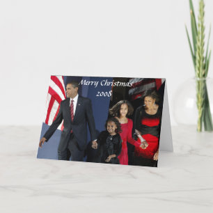 Cartes Pour Fêtes Annuelles Le Président Obama First Family Christmas 2008