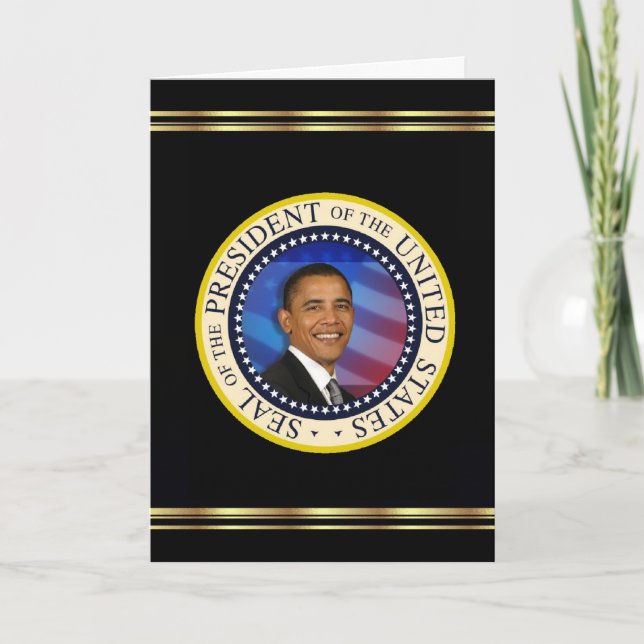 Cartes Pour Fêtes Annuelles Le Président Obama Keepsake Christmas 2008 élégant (Devant)