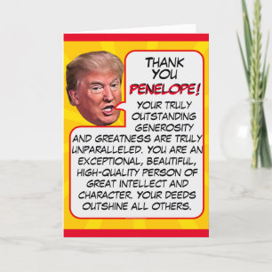 Cartes Pour Fêtes Annuelles Le président personnalisé Donald Trump Merci
