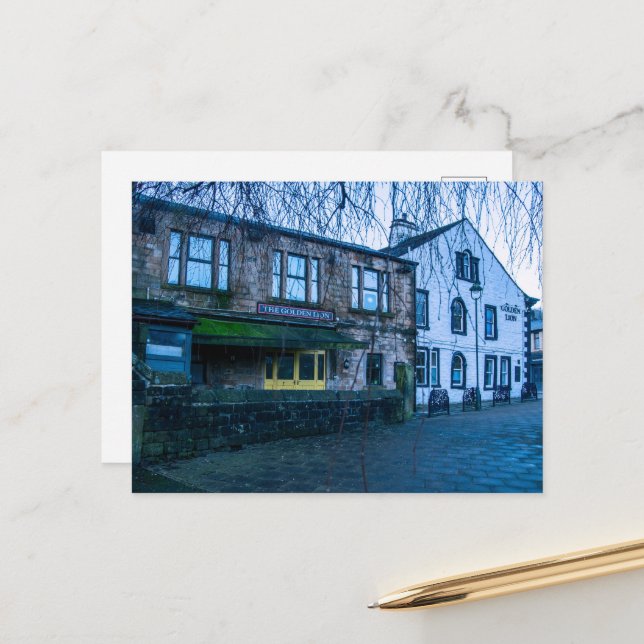Cartes Pour Fêtes Annuelles Le Pub Golden Lion, Todmorden (Devant/Arrière en situation)
