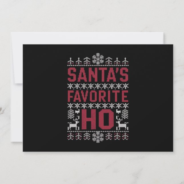 Cartes Pour Fêtes Annuelles Le pull de Noël laid préféré de Santa (Devant)