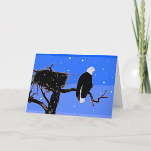Cartes Pour Fêtes Annuelles Le pygargue à tête blanche en hiver