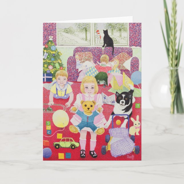 Cartes Pour Fêtes Annuelles Le pyjama de Noël de Teddy (Devant)