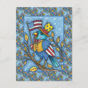 CARTES POUR FÊTES ANNUELLES LE QUATRIÈME TWEET DE JUILLET BLUEBIRD, AMÉRICAIN 