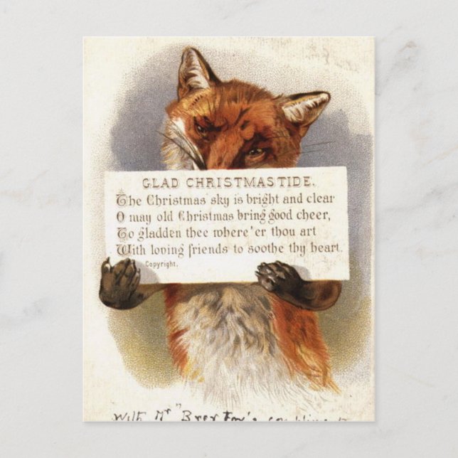 Cartes Pour Fêtes Annuelles Le renard de Noël (Devant)