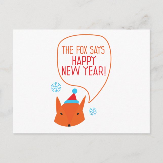Cartes Pour Fêtes Annuelles Le Renard dit Bonne Année ! (Devant)