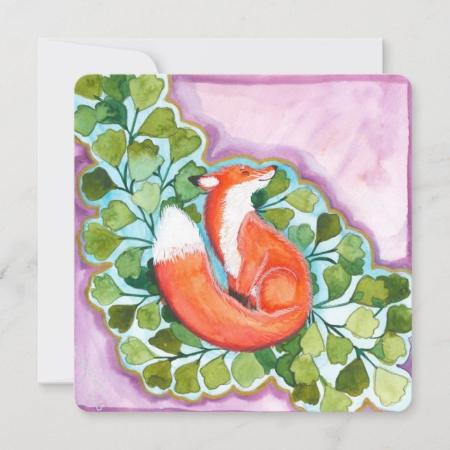 Cartes Pour Fêtes Annuelles Le renard et la brise (Devant)