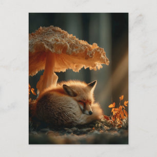 Cartes Pour Fêtes Annuelles Le Renard Rouge Dort Sous Le Champion Géant