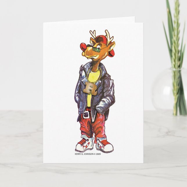 Cartes Pour Fêtes Annuelles le renne cool (Devant)