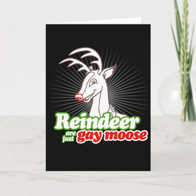 CARTES POUR FÊTES ANNUELLES LE RENNE SONT JUSTE L'ORIGNAL GAI - .PNG (Devant)