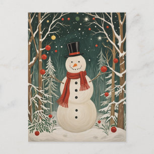 Cartes Pour Fêtes Annuelles Le rêve hivernal de Snowman