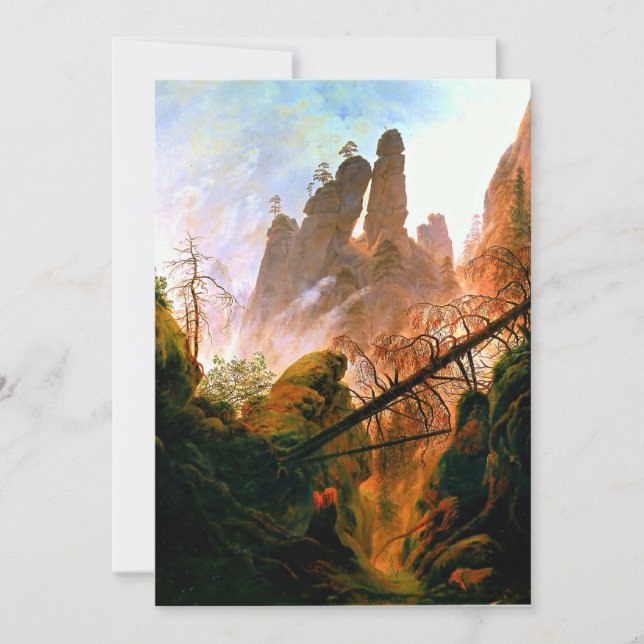 Cartes Pour Fêtes Annuelles Le Rocky River Ravine, célèbre peinture d'art (Devant)