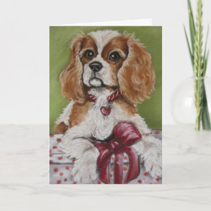 Cartes Pour Fêtes Annuelles Le Roi cavalier Charles Christmas Puppy