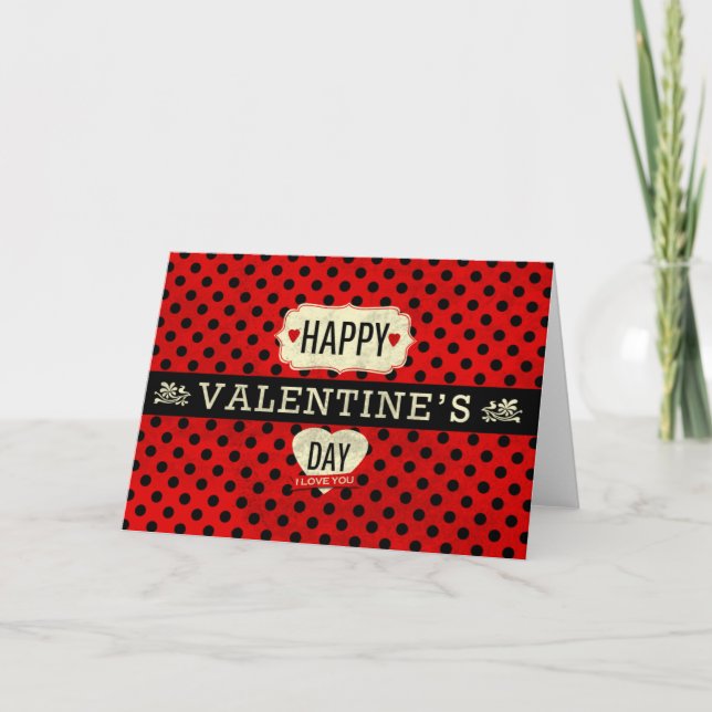 Cartes Pour Fêtes Annuelles Le rouge est pour l'amour (Devant)