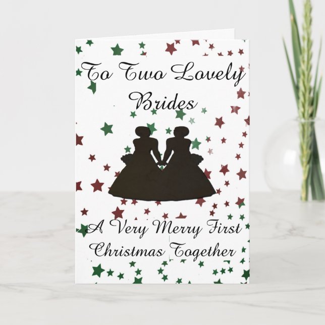 Cartes Pour Fêtes Annuelles Le rouge &Green Noël d'homosexuel de silhouette de (Devant)