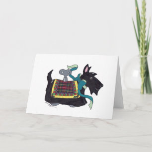 CARTES POUR FÊTES ANNUELLES LE SCOTTIE DE NOËL S'ENROULENT