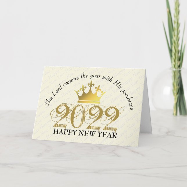 Cartes Pour Fêtes Annuelles LE SEIGNEUR COURONNE L'ANNÉE Bonne Année 2022 (Devant)
