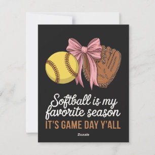 Cartes Pour Fêtes Annuelles Le softball est ma saison préférée