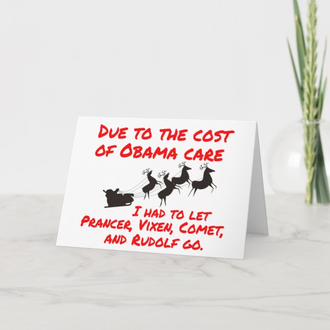 Cartes Pour Fêtes Annuelles Le soin d'Obama affecte Père Noël (Devant)