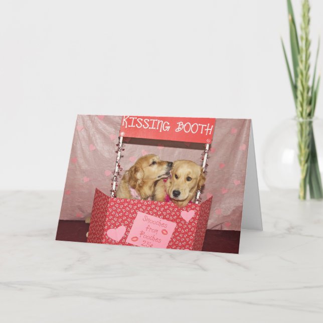 Cartes Pour Fêtes Annuelles Le stand de baiser d'or de la Saint-Valentin (Devant)