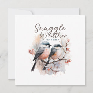 Cartes Pour Fêtes Annuelles Le temps battu est ici, les oiseaux à la Branche N