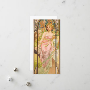 Cartes Pour Fêtes Annuelles Le temps du jour, réveil matinal par Mucha