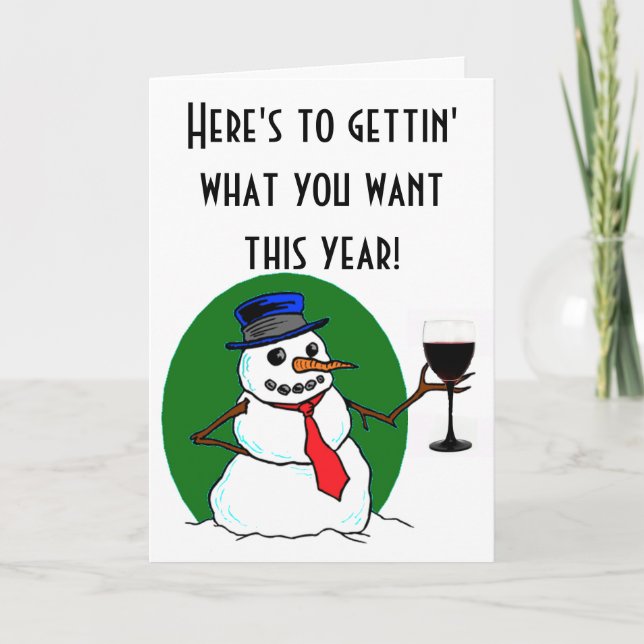 Cartes Pour Fêtes Annuelles Le toast de Snowman (Devant)