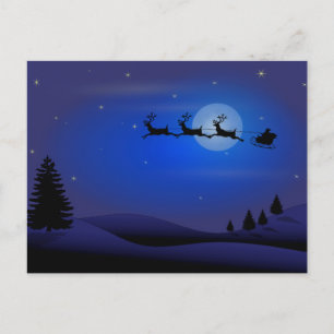 Cartes Pour Fêtes Annuelles Le tour de minuit de Père Noël