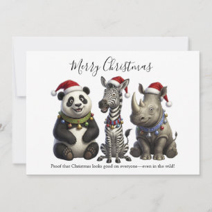 Cartes Pour Fêtes Annuelles Le Trio Sauvage du Père Noël