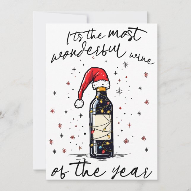 Cartes Pour Fêtes Annuelles Le vin le plus merveilleux de l'année  (Devant)