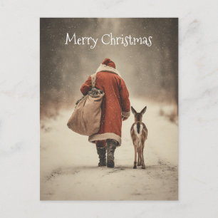 Cartes Pour Fêtes Annuelles Le voyage des bois d'hiver de père Noël