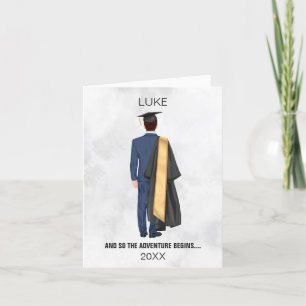 Cartes Pour Fêtes Annuelles Leavers d'études Gown & Casquette Man