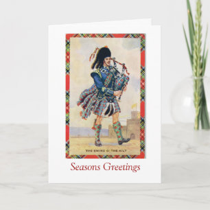 Cartes Pour Fêtes Annuelles L'Ecosse vintage, suivent les cornemuses