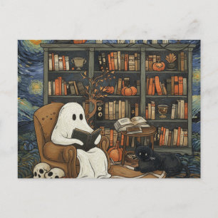 Cartes Pour Fêtes Annuelles Lecteur de livre fantôme Lecture Livre Literature