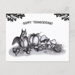 Cartes Pour Fêtes Annuelles L'écureuil en Automne, Bon thanksgiving !