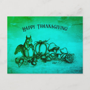Cartes Pour Fêtes Annuelles L'écureuil en Automne, Bon thanksgiving !