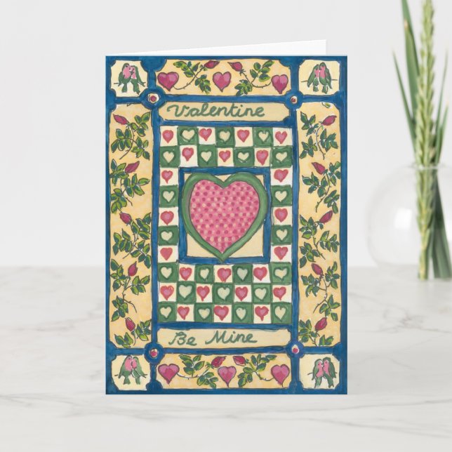 Cartes Pour Fêtes Annuelles L'édredon de Valentine (Devant)