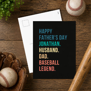 Cartes Pour Fêtes Annuelles Légende de baseball personnalisée Rétro Fête des P