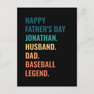 Cartes Pour Fêtes Annuelles Légende personnalisée de baseball pour la fête des