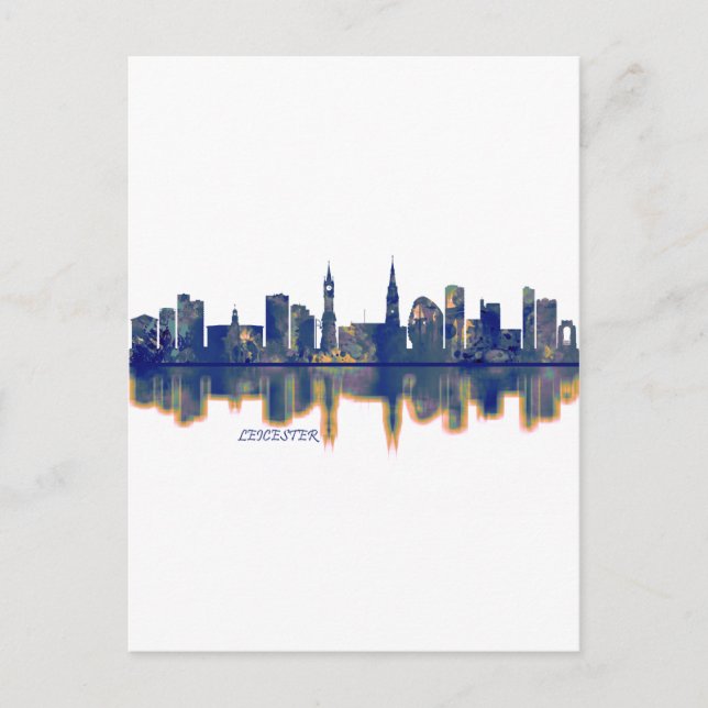 Cartes Pour Fêtes Annuelles Leicester Skyline (Devant)
