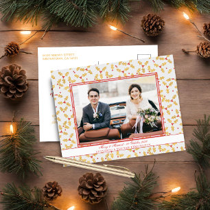 Cartes Pour Fêtes Annuelles L'élégante Holly Gold Foil Joyeux Noël Marié