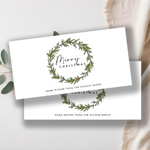 CARTES POUR FÊTES ANNUELLES L'ÉLÉGANTE SOCIÉTÉ HOLLY BERRY WREATH NOËL