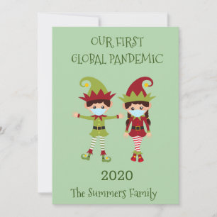 Cartes Pour Fêtes Annuelles L'Elf de Noël notre première pandémie mondiale 202