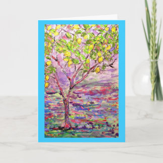 Cartes Pour Fêtes Annuelles Lemon Arbre paix sur terre