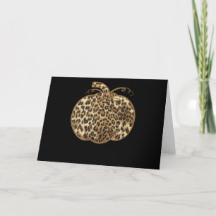 Cartes Pour Fêtes Annuelles L'Empreinte de léopard Citrouille Thanksgiving Hal